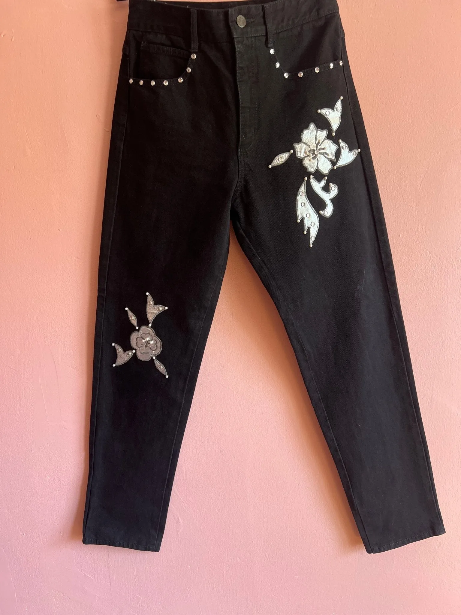 80s High Waisted Studded Jeans