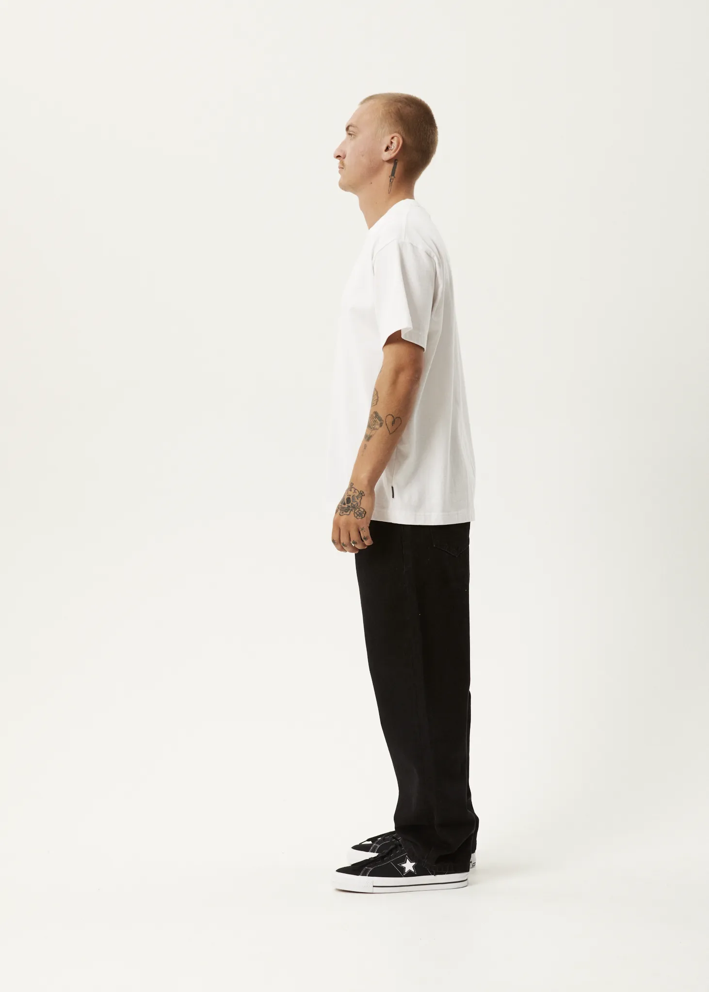 AFENDS Mens Ninety Two's - Denim Relaxed Jeans - Washed Black