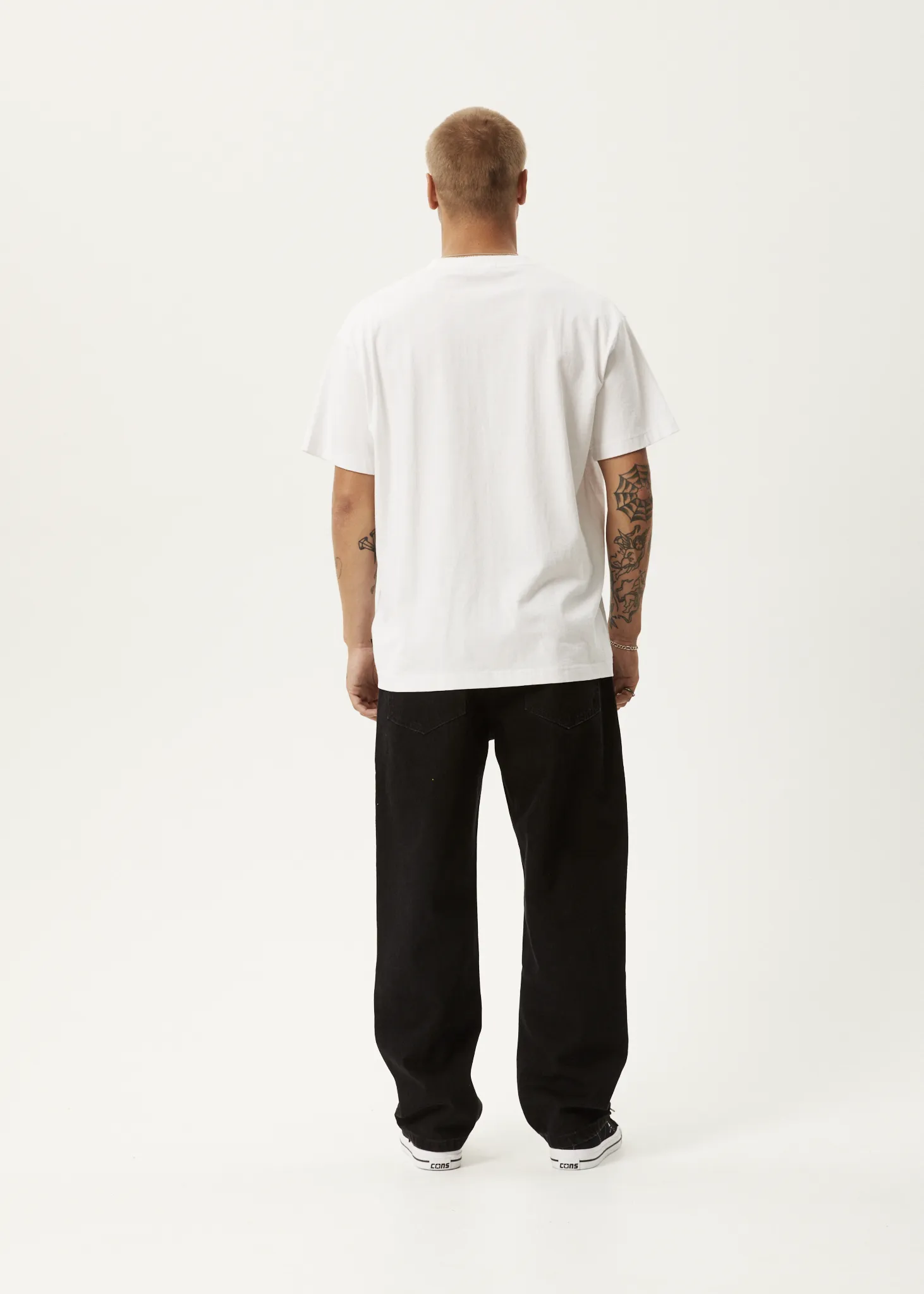 AFENDS Mens Ninety Two's - Denim Relaxed Jeans - Washed Black