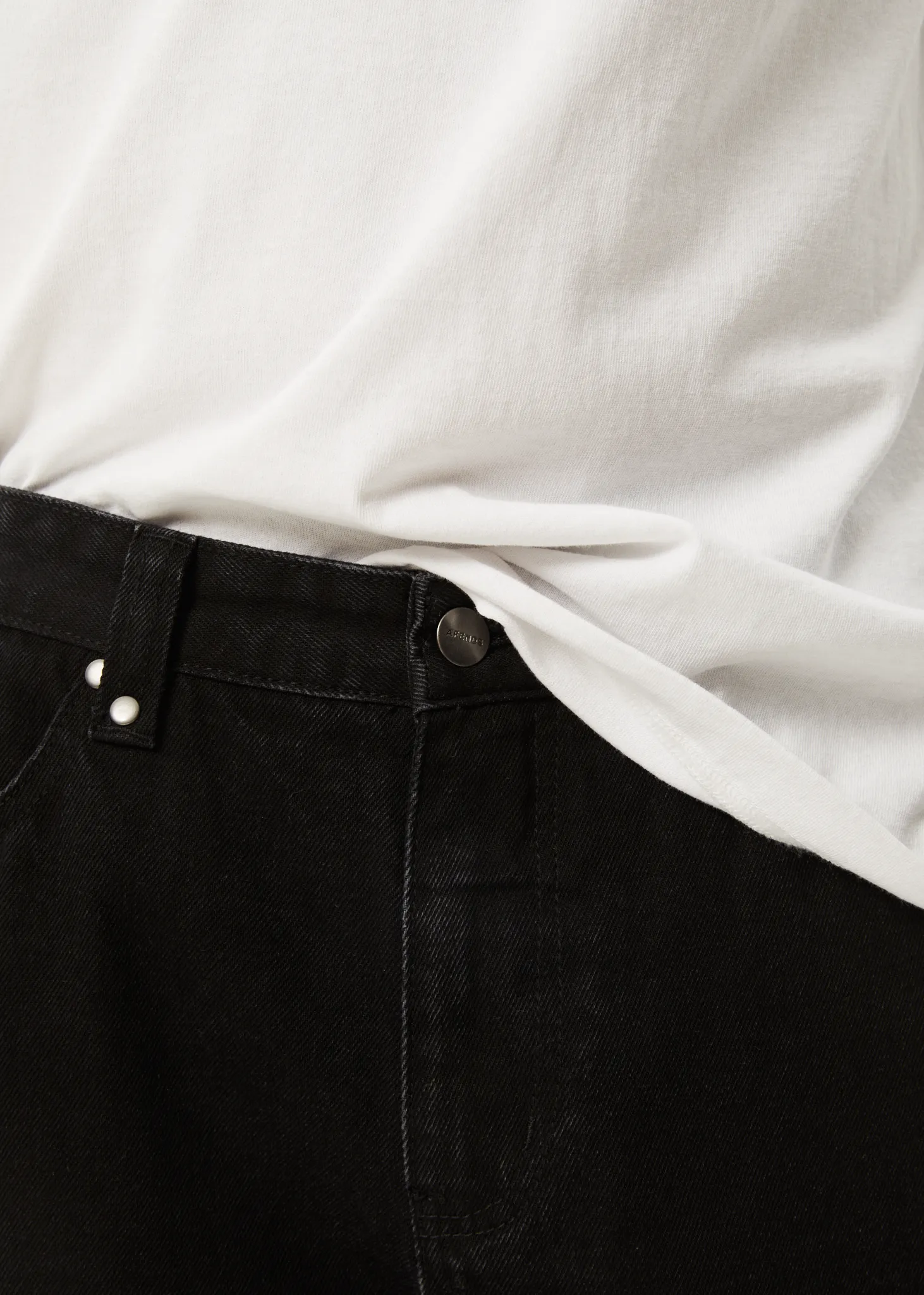 AFENDS Mens Ninety Two's - Denim Relaxed Jeans - Washed Black