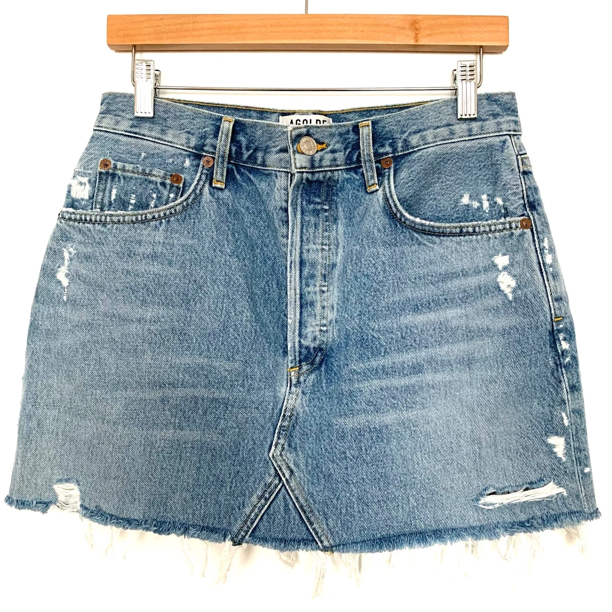 Agolde Distressed Denim Jean Skirt- Size 28