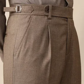 Aidase Italian Mens Wool Formal Pant Pantalones Hombre 2023 Dress Ankle Pants Men British High Waist Straight Pants Men Social Trouser