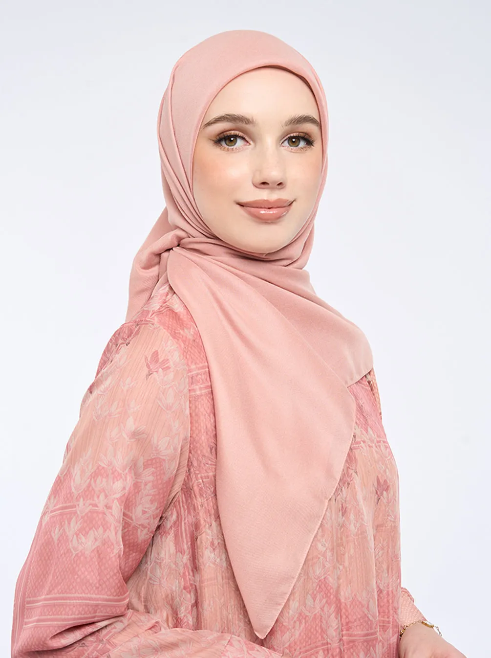 AIRY VOILE SCARF PLAIN PEACH