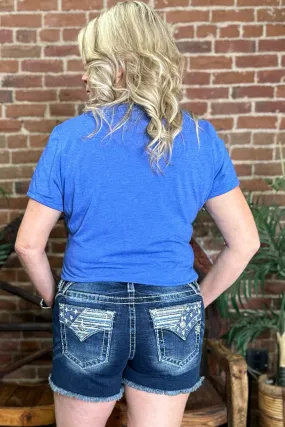 Americana Flap Denim Shorts by Miss Me