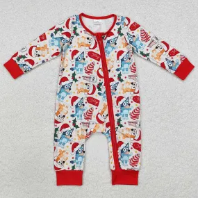Baby Infant Boys Rompers Christmas Dogs Long Sleeve Rompers LR1684