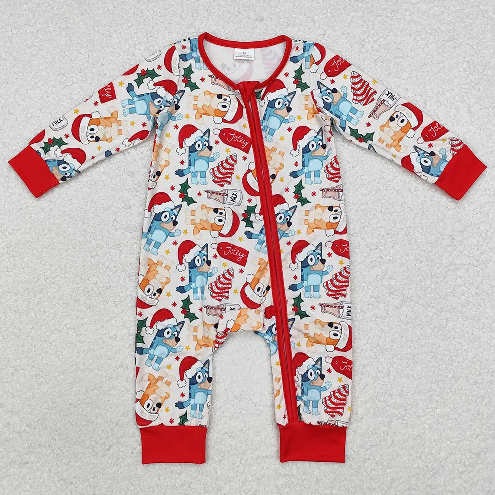 Baby Infant Boys Rompers Christmas Dogs Long Sleeve Rompers LR1684