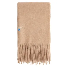 Barbour Unisex Plain Lambswool Scarf Light Brown