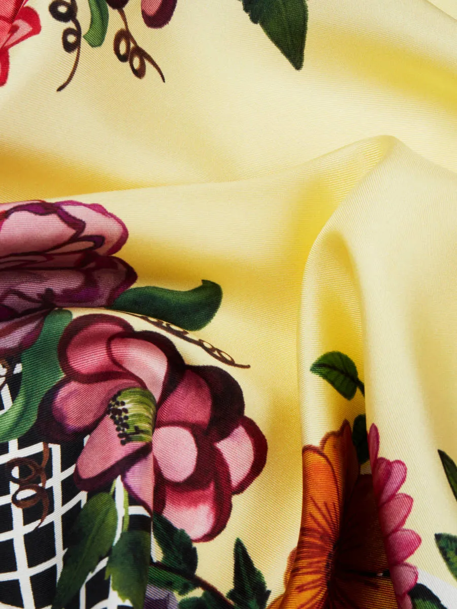 Basket Weave Square Silk Twill Scarf