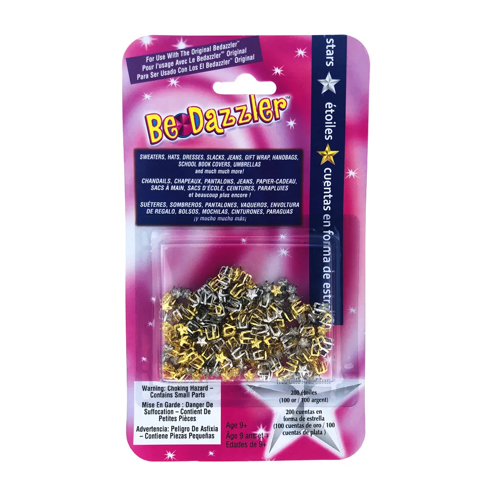 Be-Dazzler Refill Pack – 200 Gold & Silver Star Studs