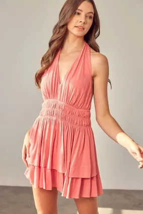 Birdie Halter Neck Romper Dress