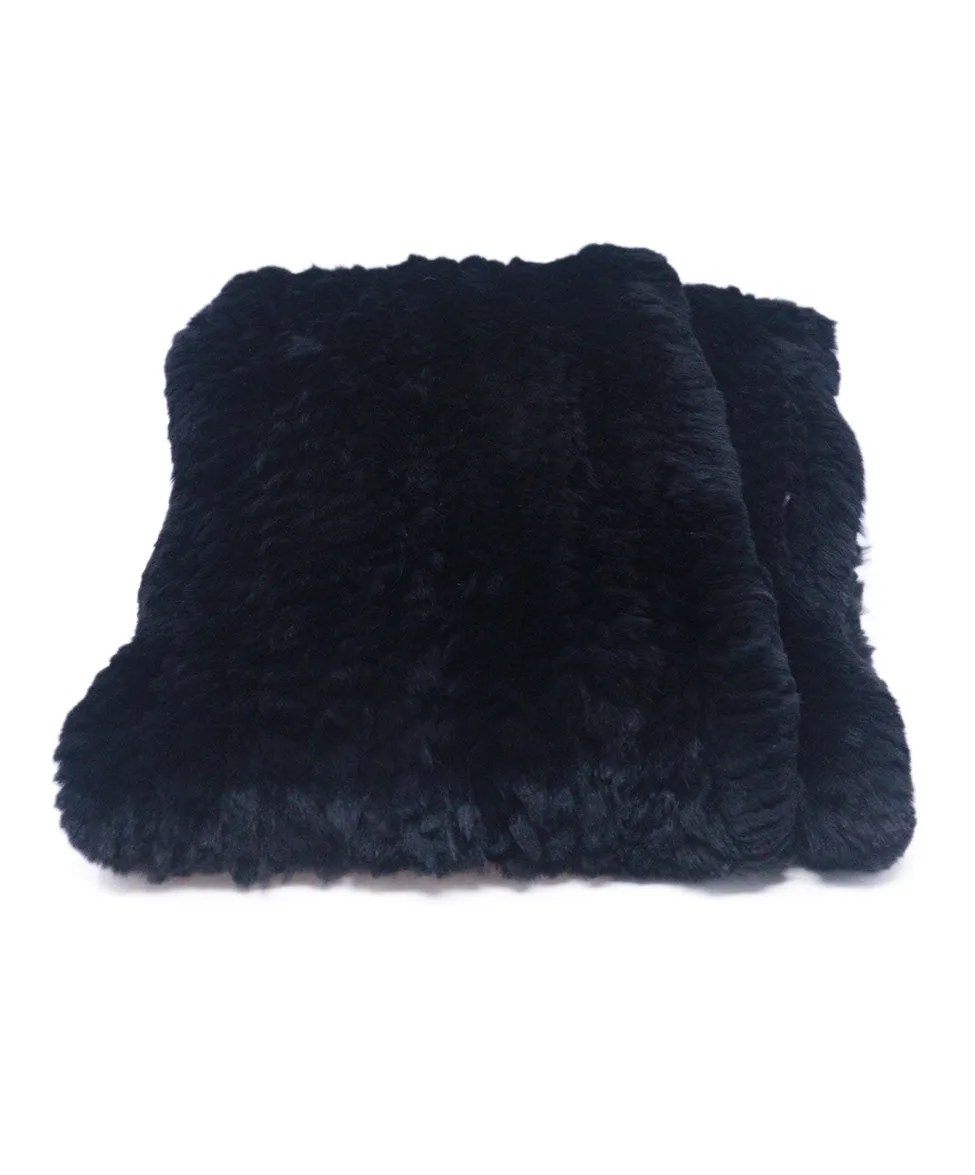 Black Rabbit Fur Scarf