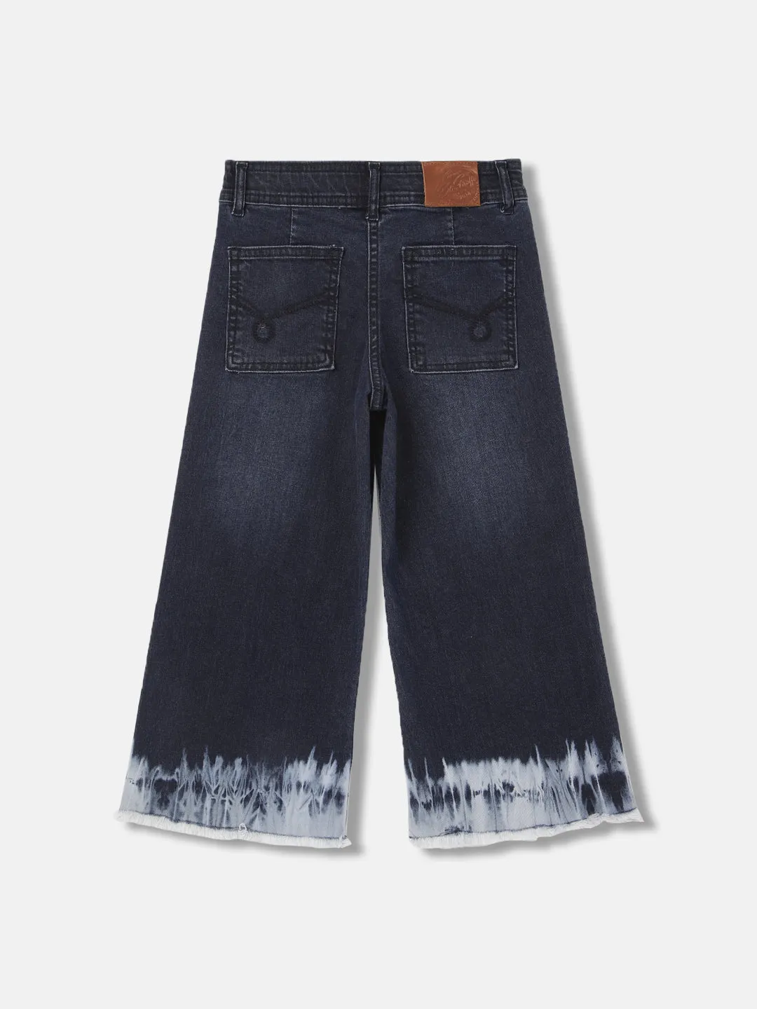 Blue Giraffe Girls Blue Solid Flared Mid-Rise Jeans