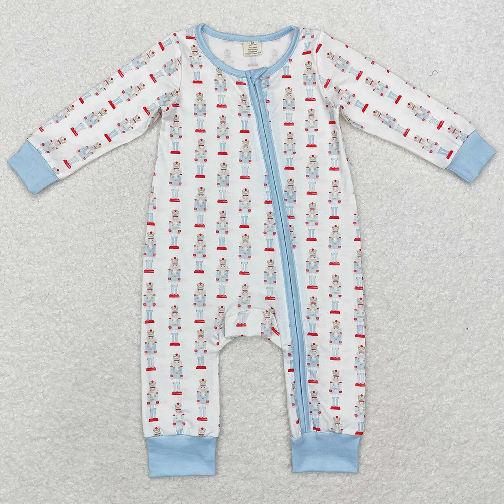 Boutique Infant Baby Girls Rompers Sibling Christmas Zip Bamboo Rompers LR1185