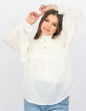 Bow Tie Cotton Blouse
