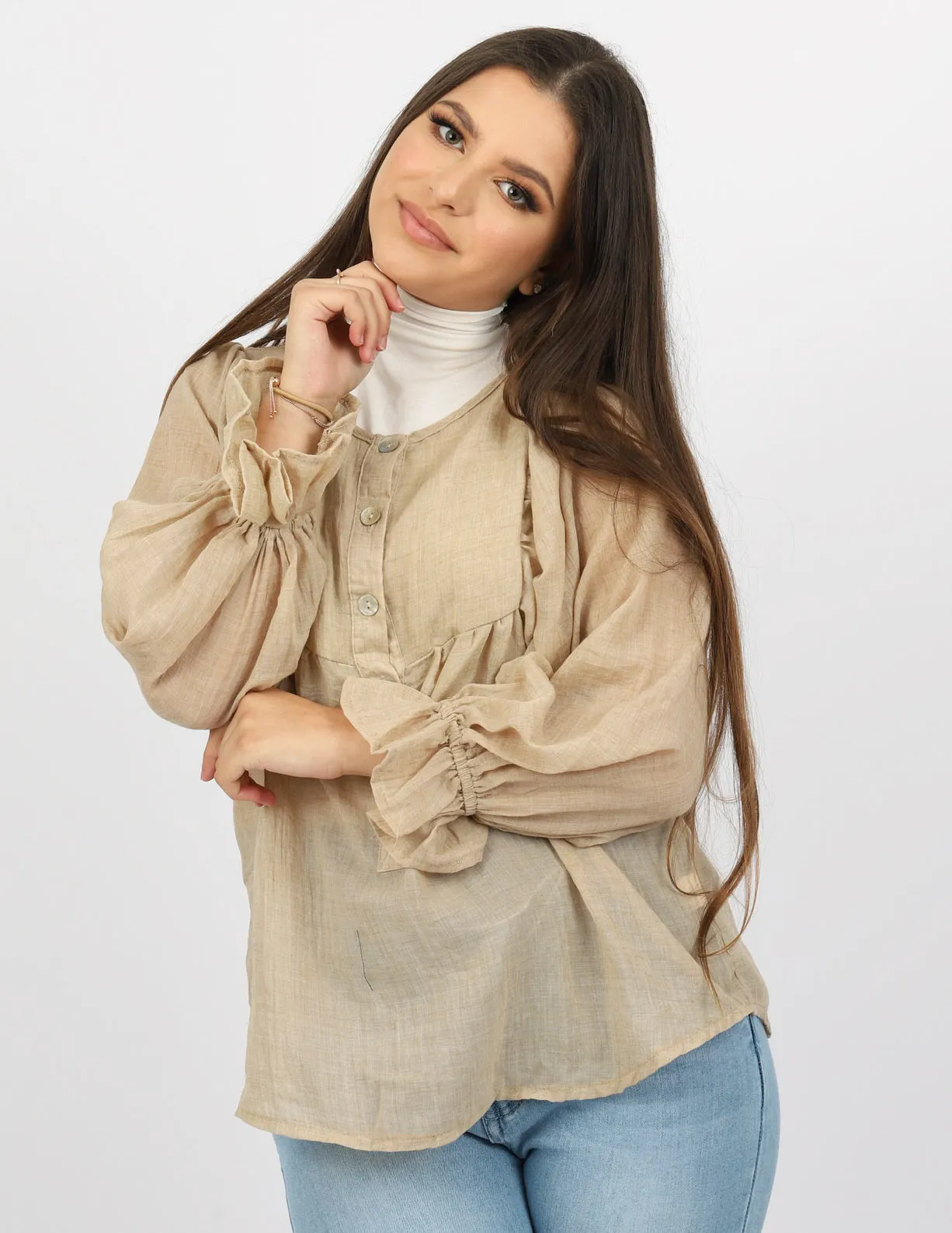 Bow Tie Cotton Blouse