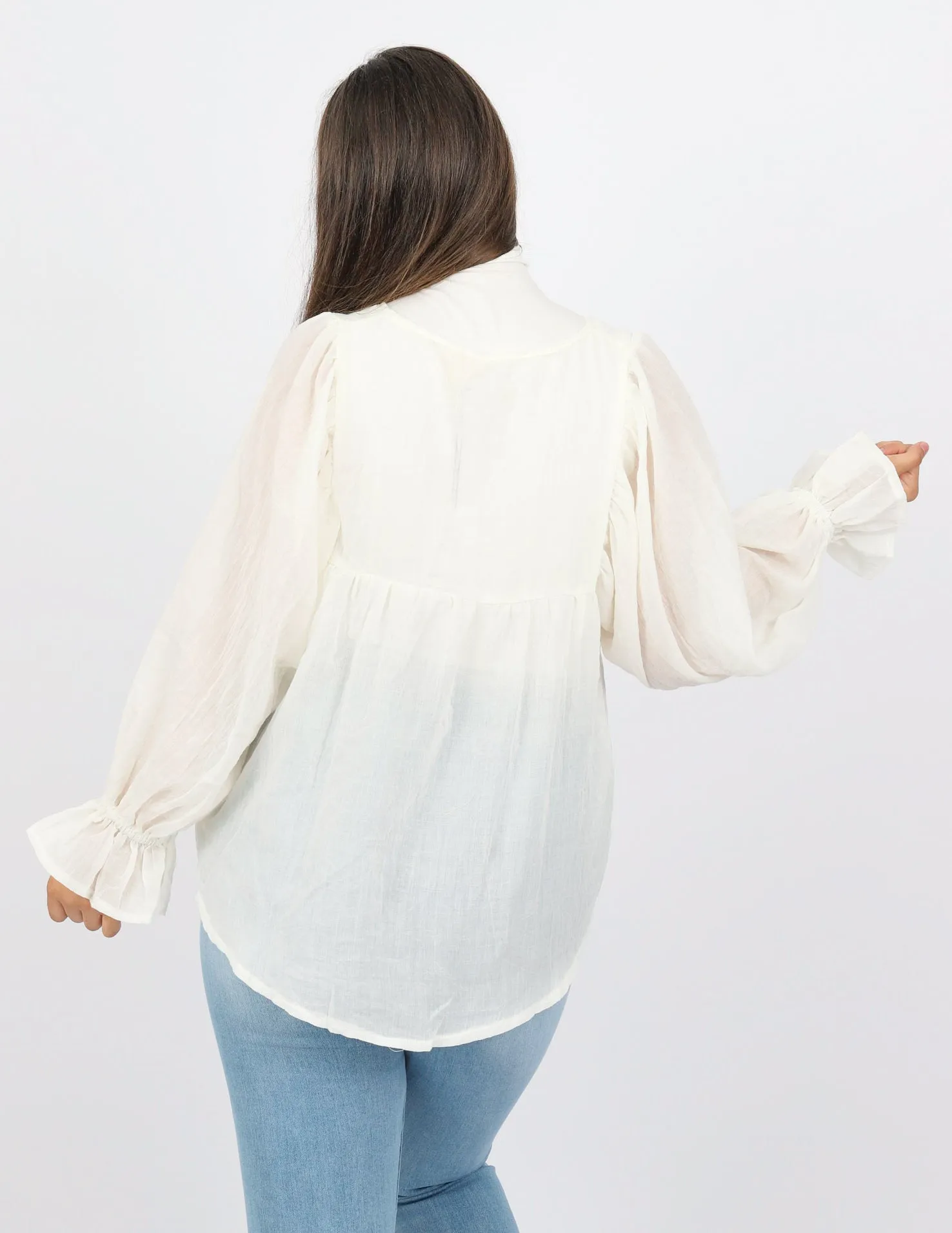 Bow Tie Cotton Blouse