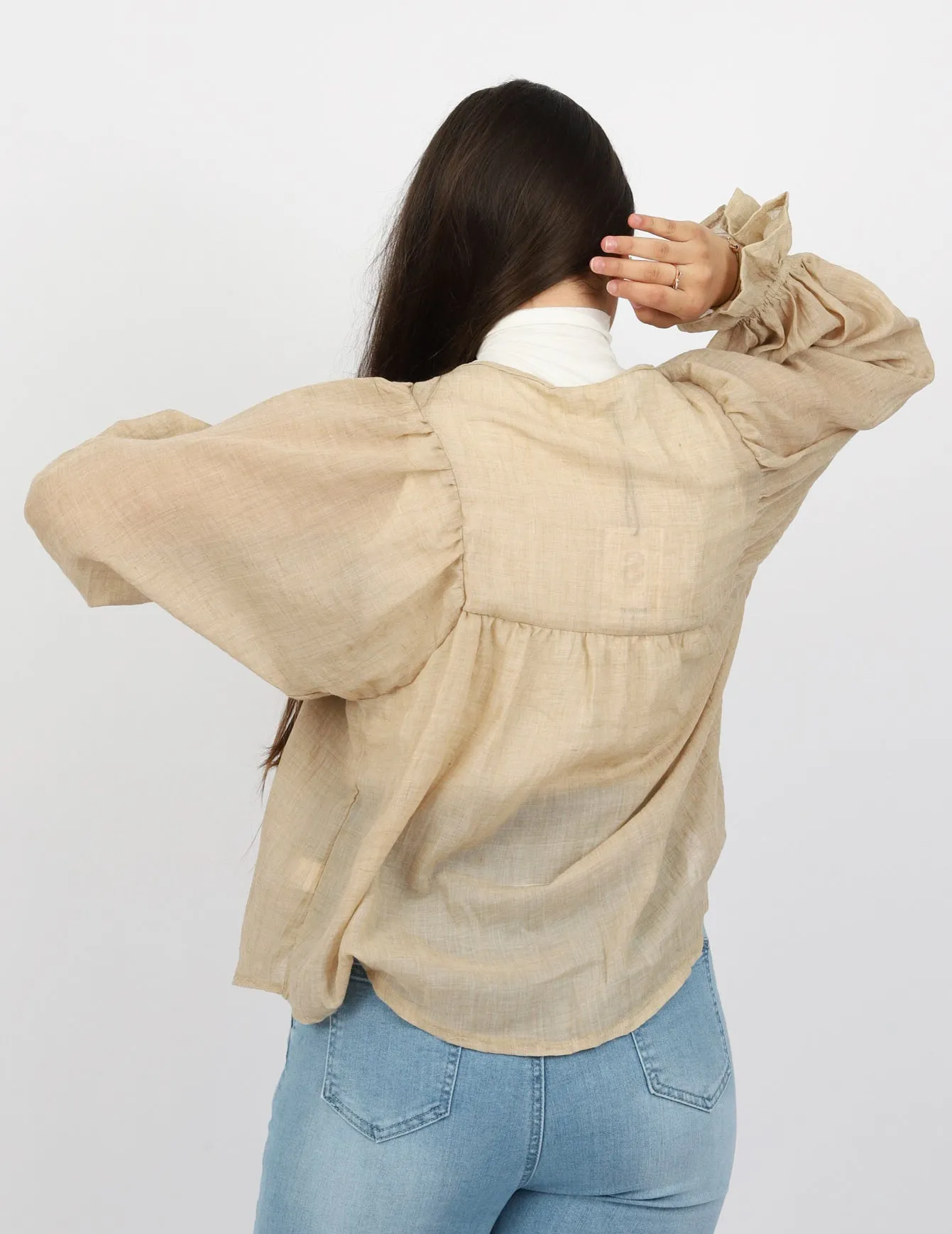 Bow Tie Cotton Blouse