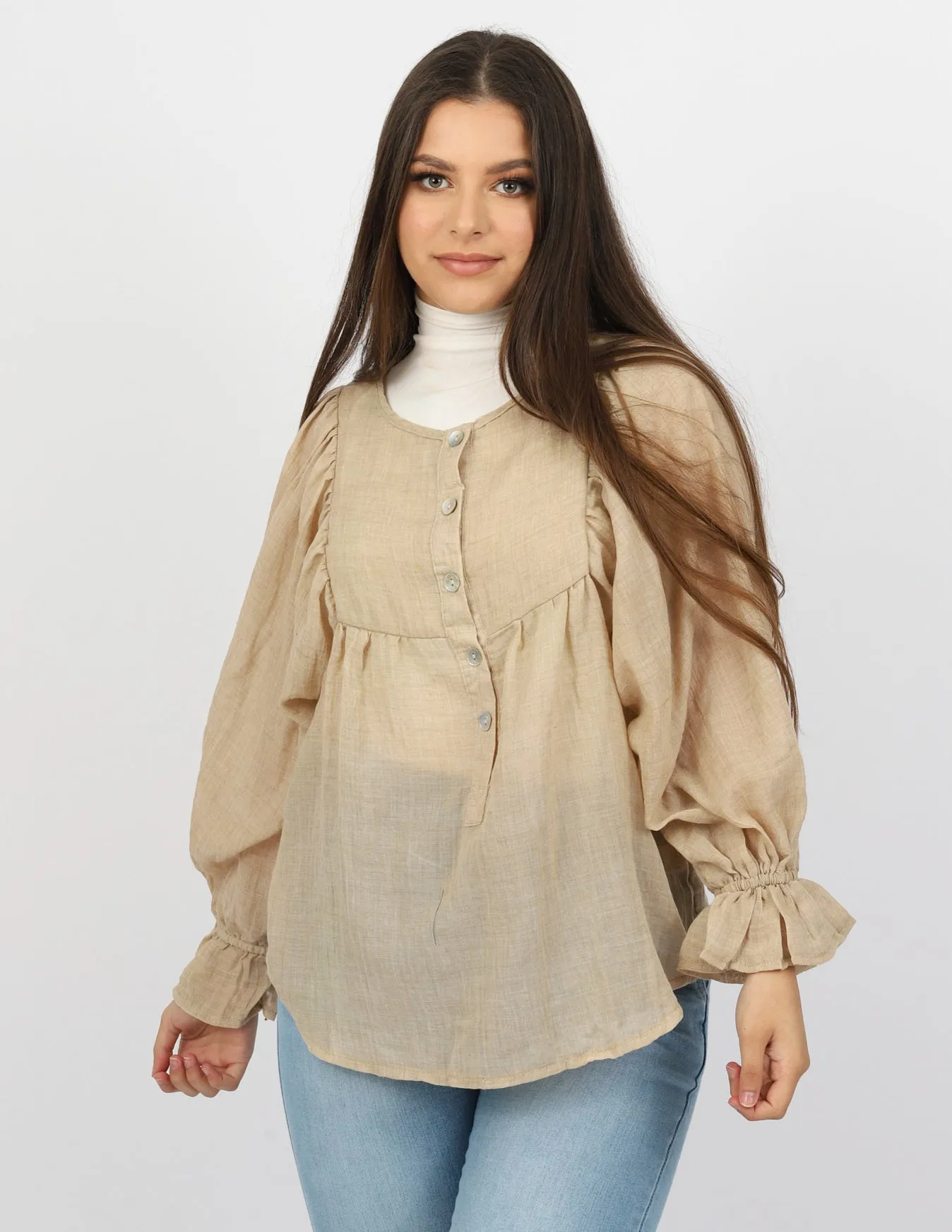Bow Tie Cotton Blouse
