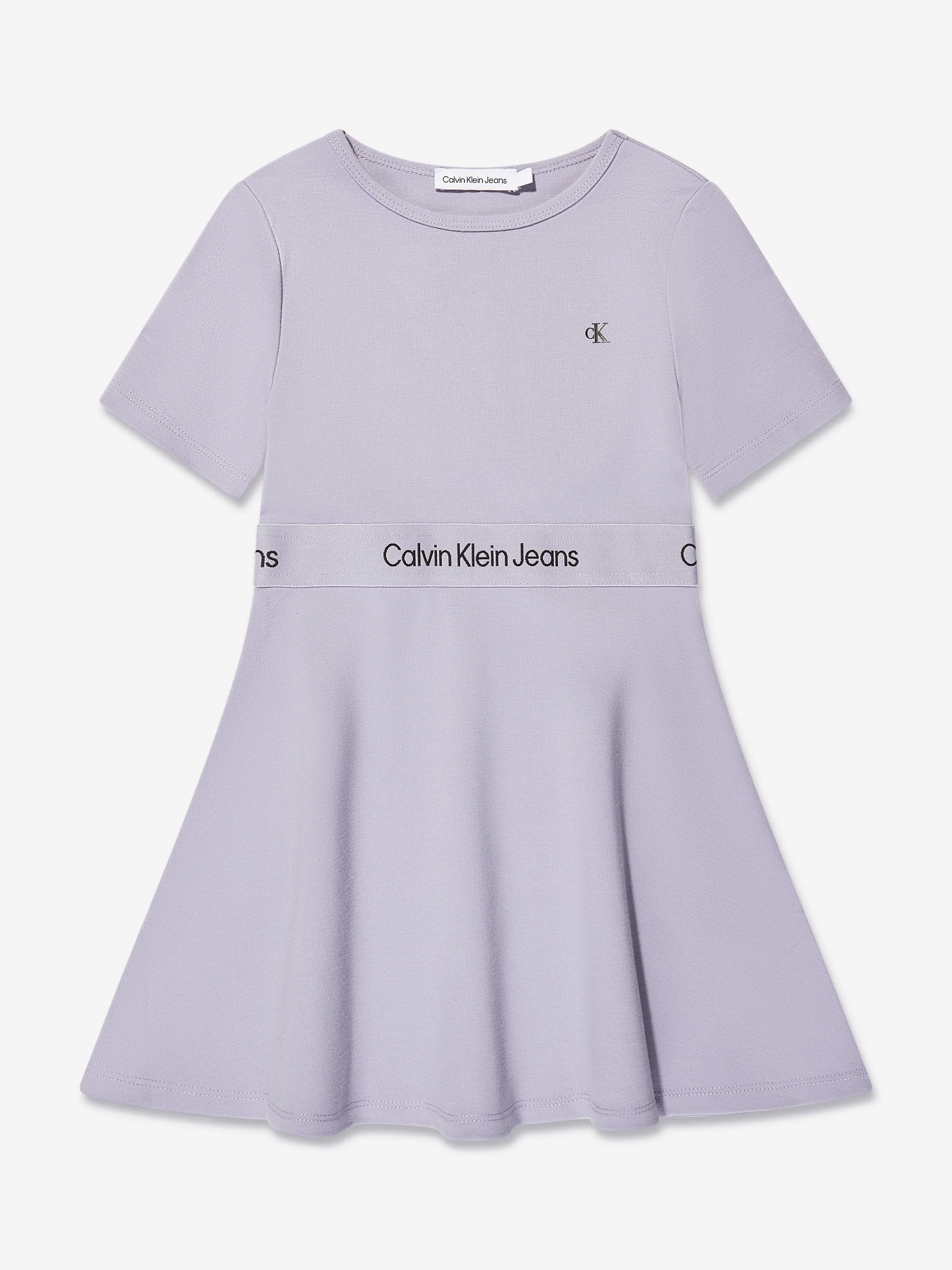 Calvin Klein Girls Punto Tape Dress in Lilac