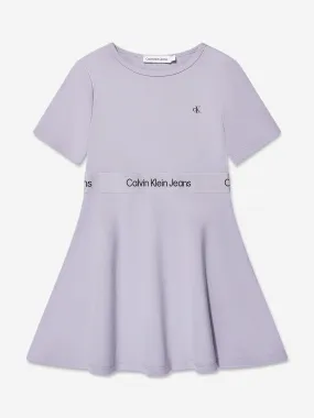 Calvin Klein Girls Punto Tape Dress in Lilac
