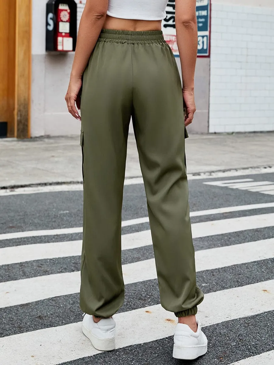 Cargo Pants with Elastic Waist, Side Pockets