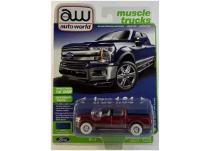 CHASE 2019 Ford F-150 Lariat 4x4 Pickup - Blue Jeans Metallic (Muscle Trucks) Limited Worldwide Diecast 1:64 Scale Model - Autoworld 64322B