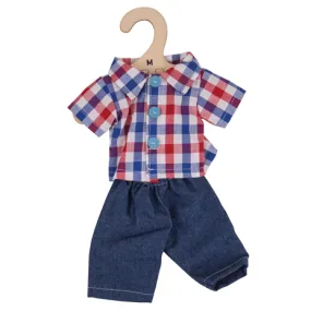 Checked shirt and jeans - for 28cm Doll