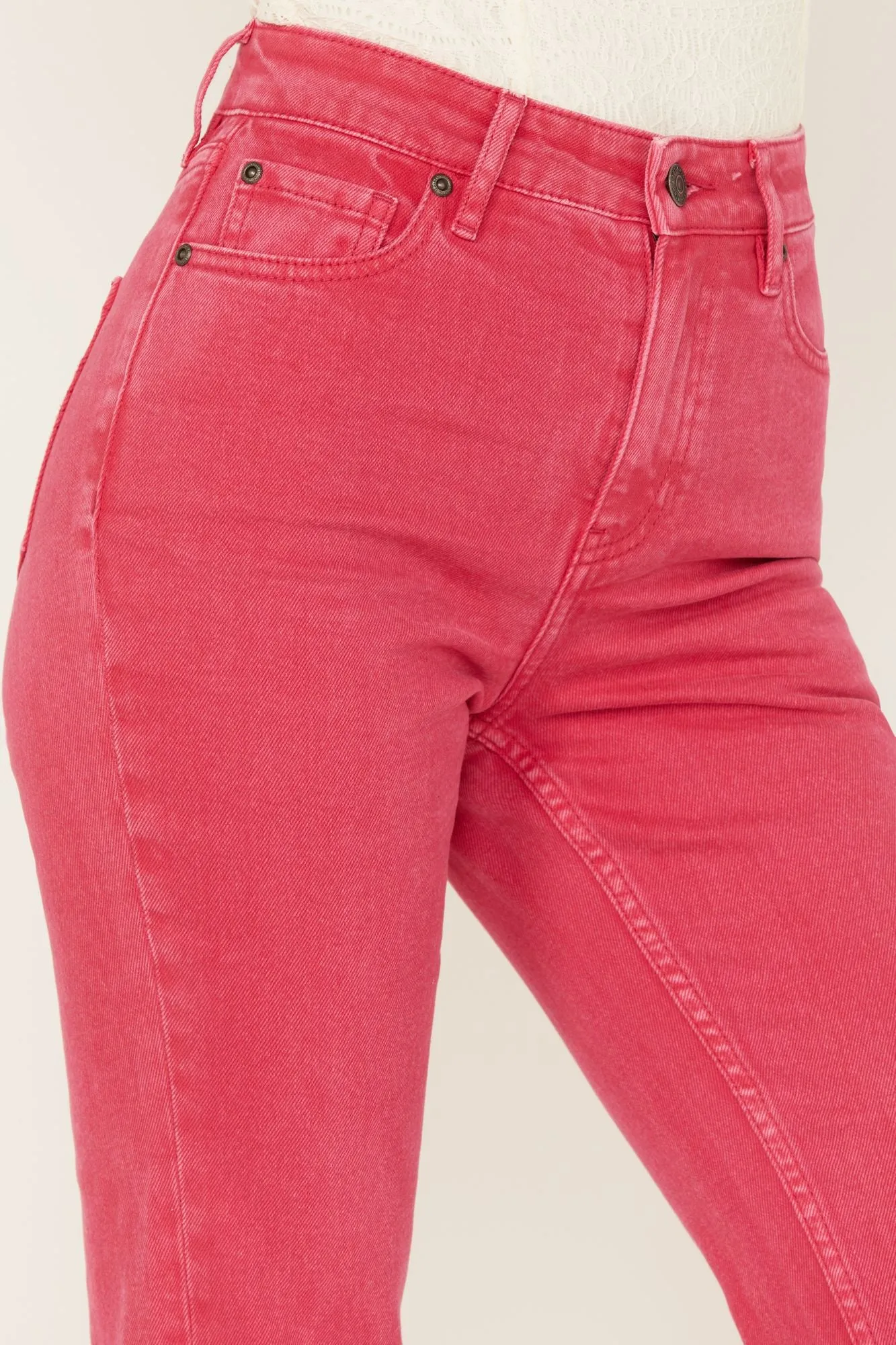 Cherry High Risin Kick Stretch Flare Jeans