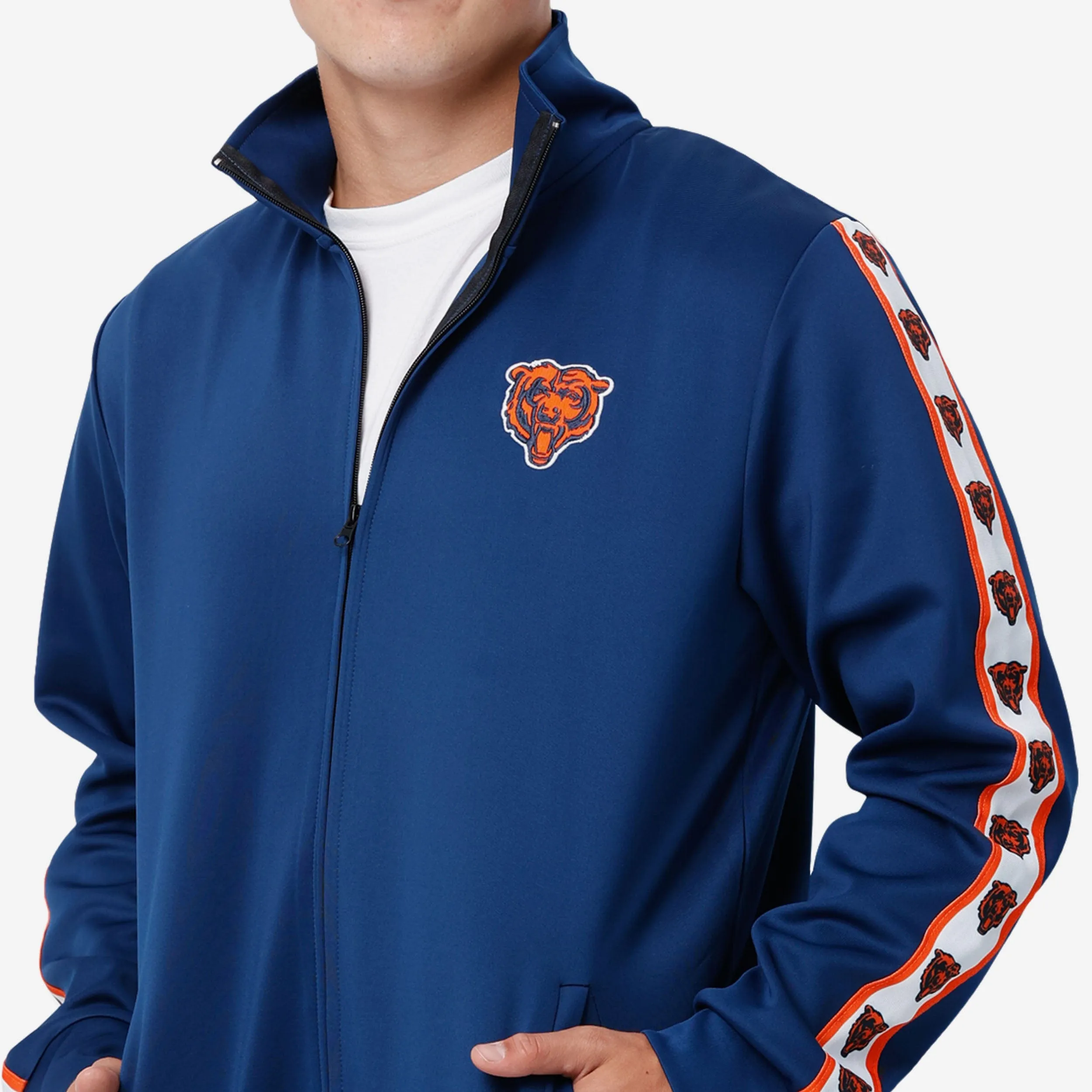 Chicago Bears Stripe Logo Track Jacket