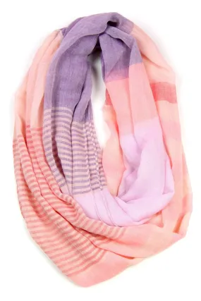 Circle Scarf / Pastel Peach Purple / Unisex