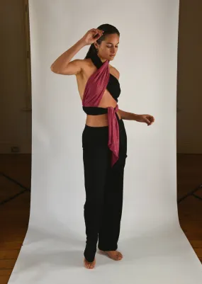 Colour Block Halter Tie Top