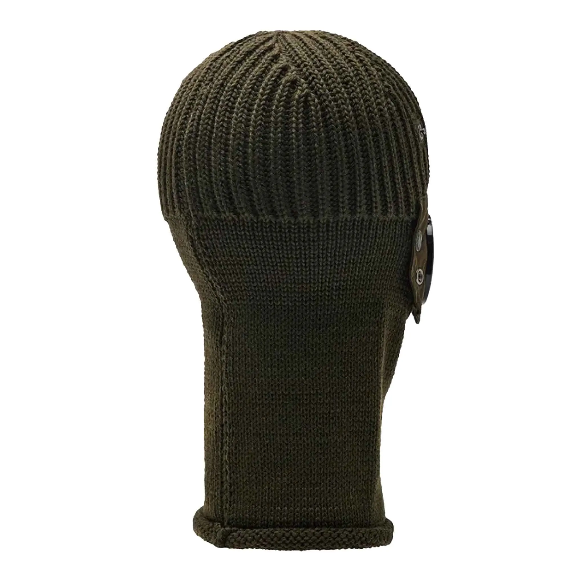 C.P. Company Extra Fine Merino Wool Goggle Balaclava in Ivy Green