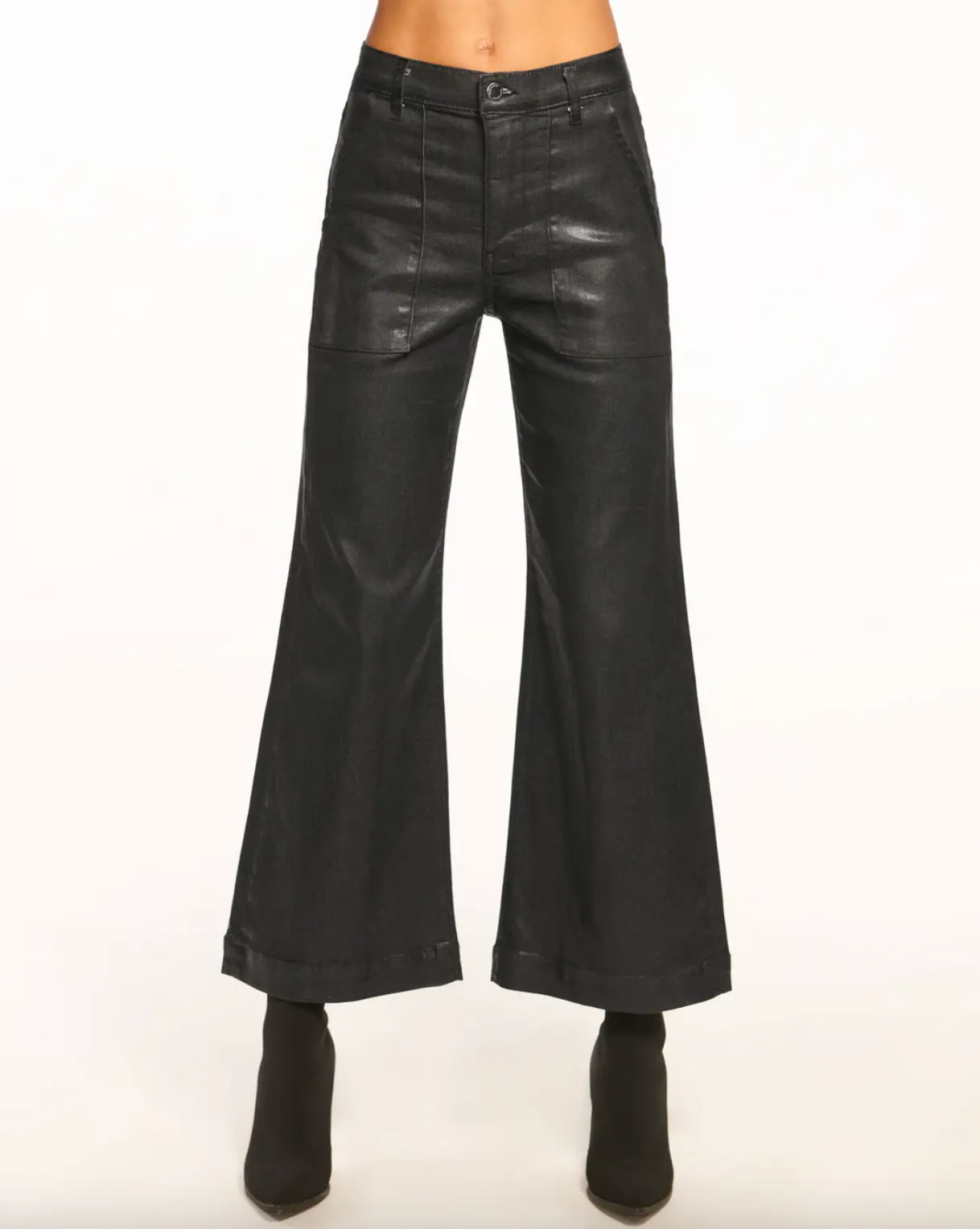 Cropped Metallic Clifford Jean - Black Metallic