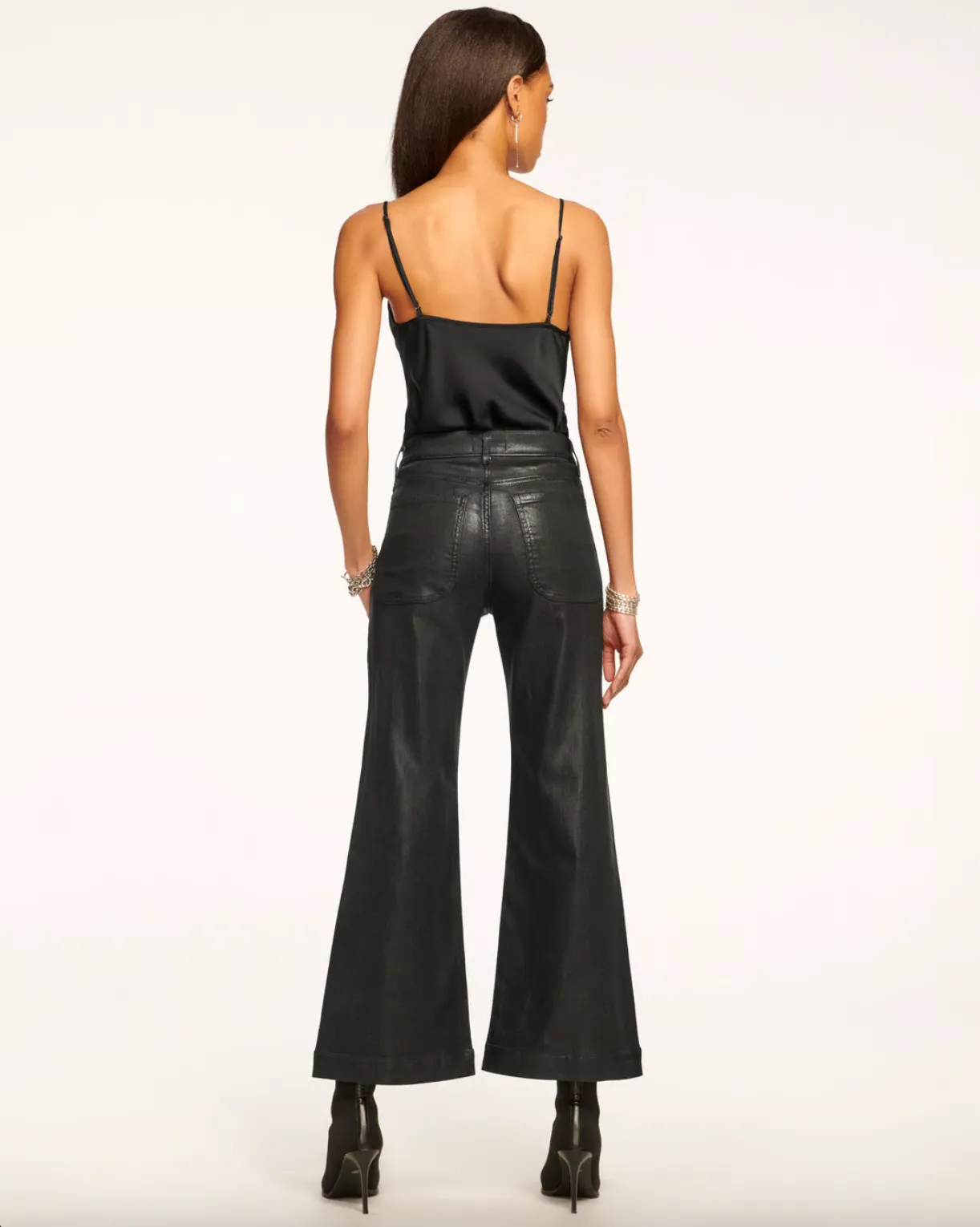 Cropped Metallic Clifford Jean - Black Metallic