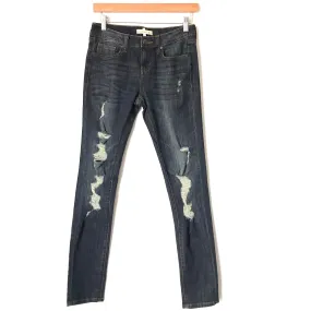 Denim Box Distressed Dark Wash Skinny Jeans- Size 5 (Inseam 30”)