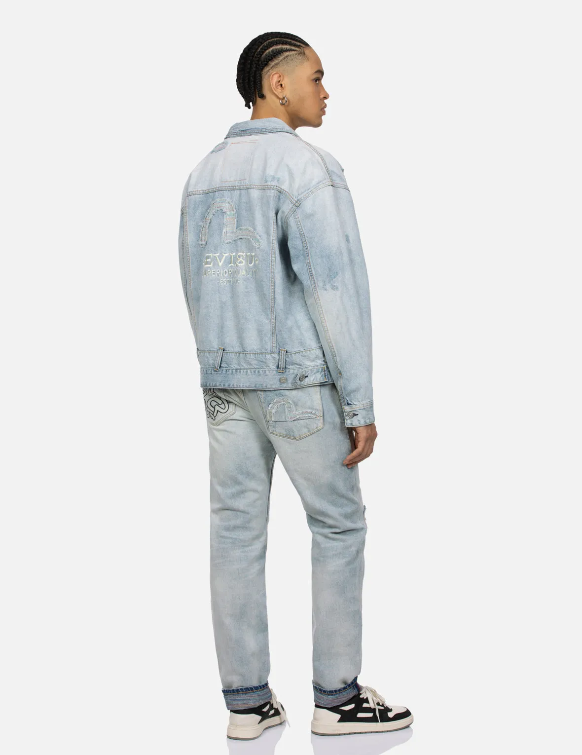 Distressed Seagull Deconstructed Loose Fit Denim Jacket