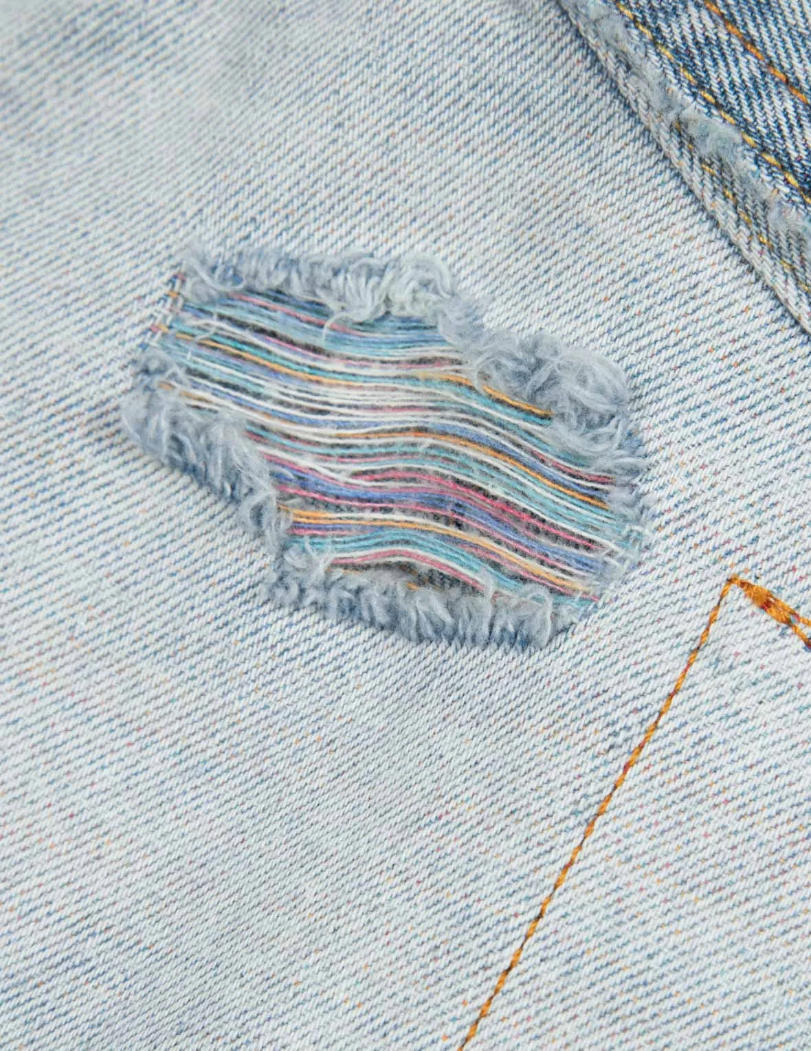 Distressed Seagull Deconstructed Loose Fit Denim Jacket