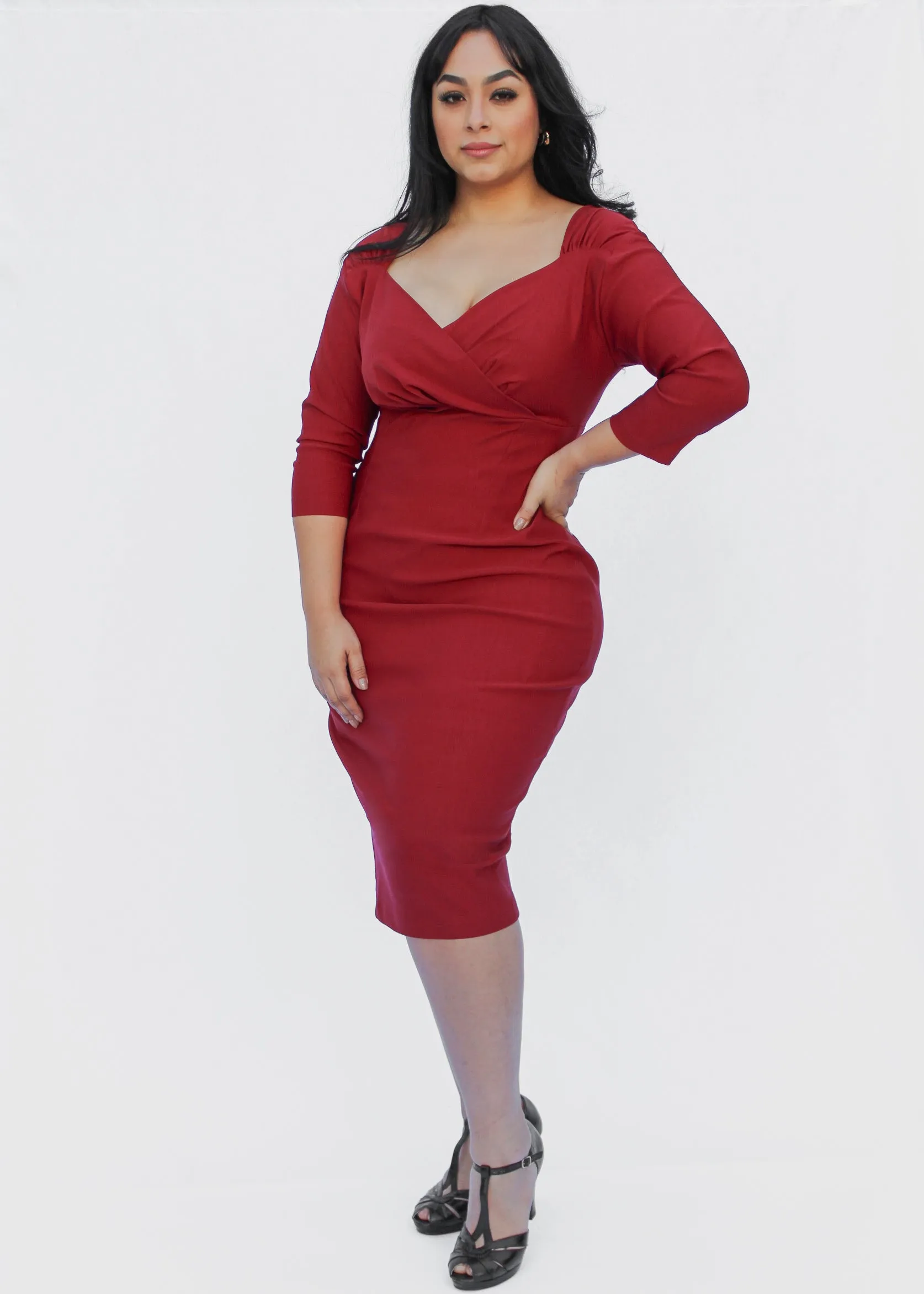 Fitted Burgundy Bodycon Dress