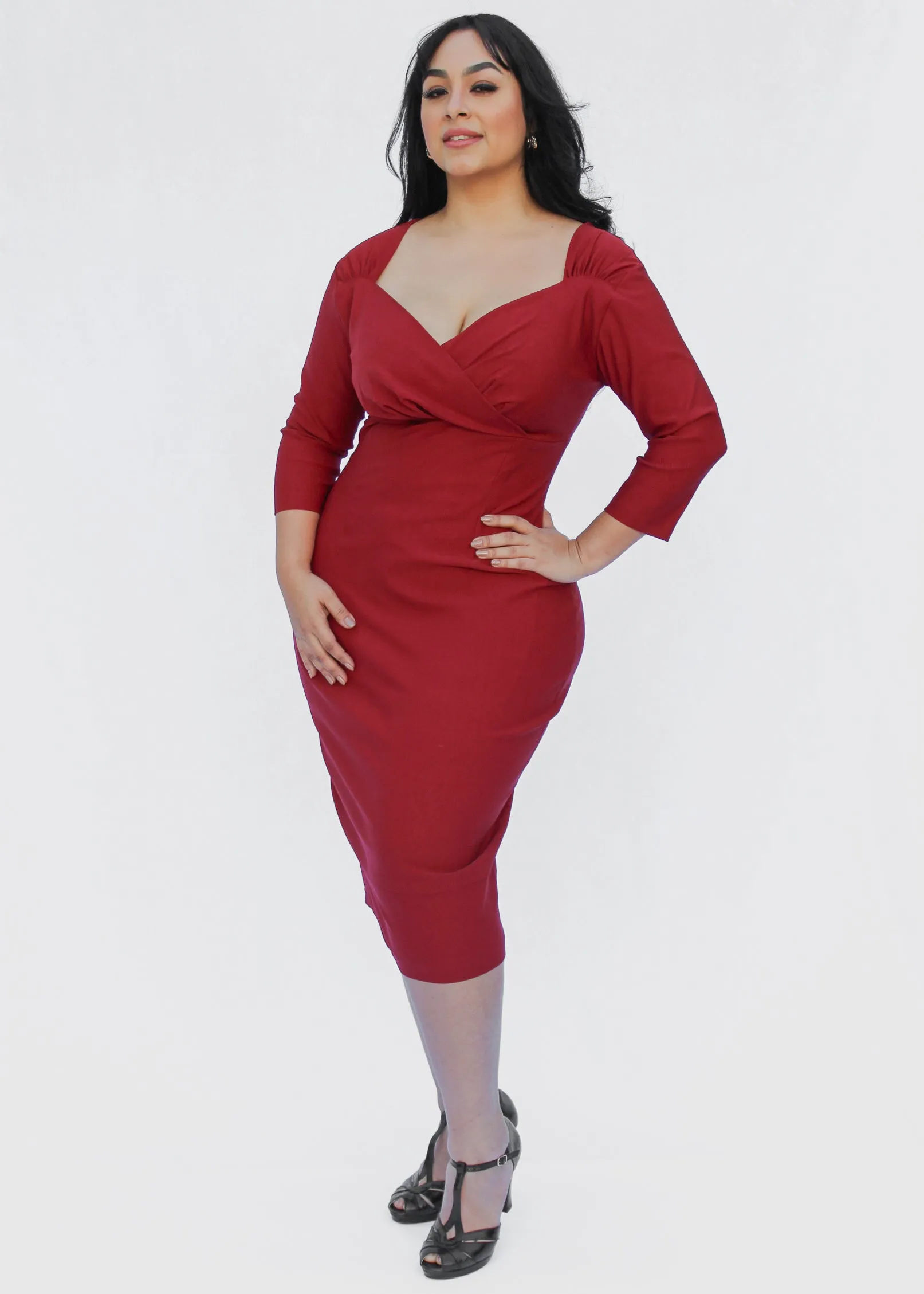 Fitted Burgundy Bodycon Dress