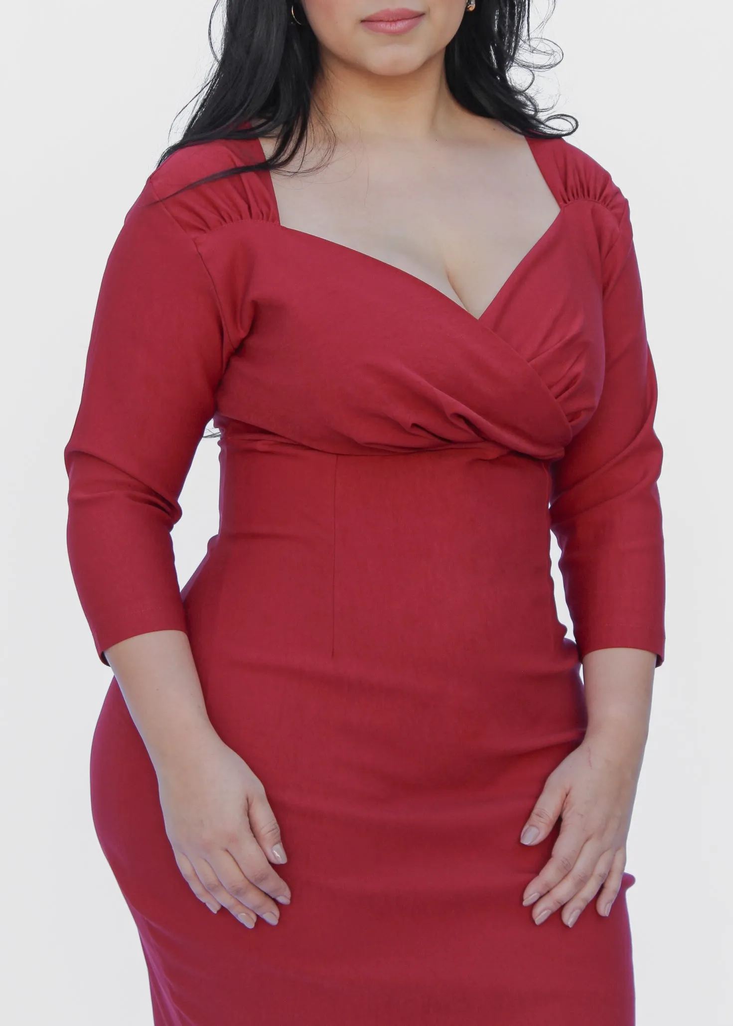 Fitted Burgundy Bodycon Dress