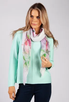 Fuchsia Floral Print Scarf