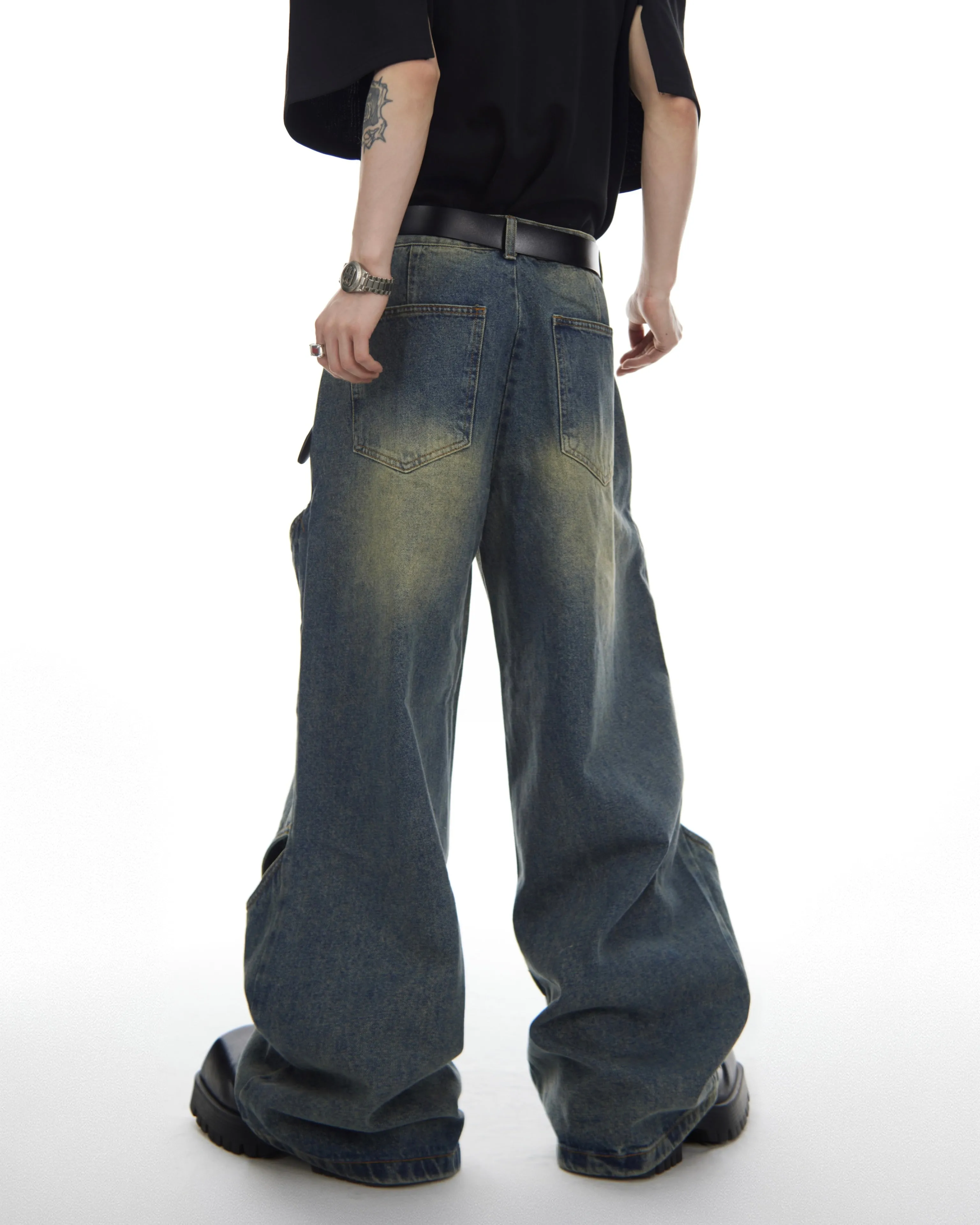 Futuristic Cut-Out Jeans