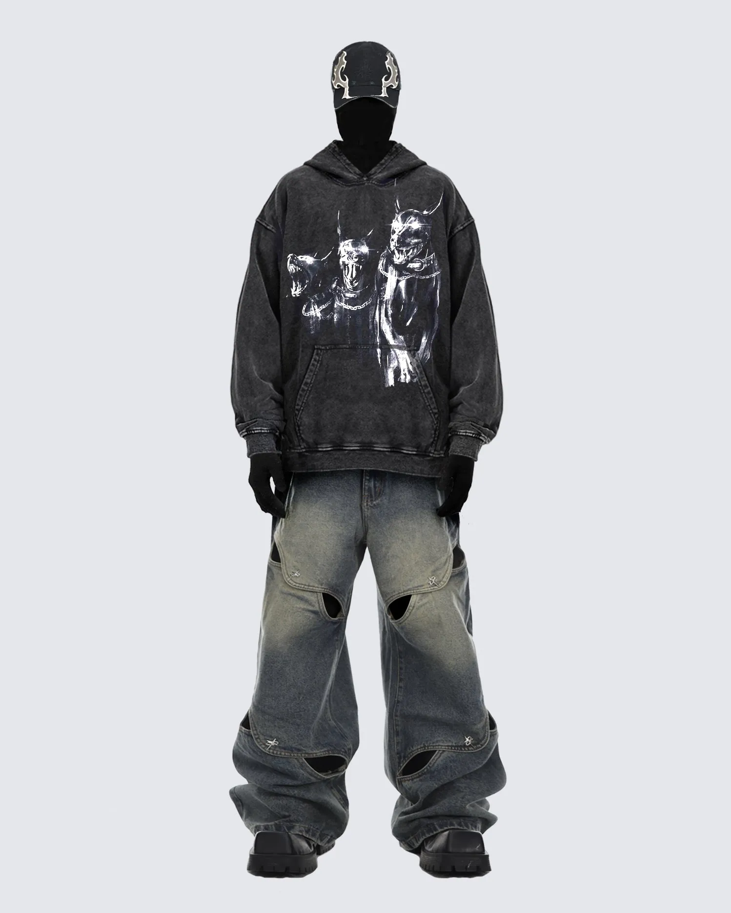 Futuristic Cut-Out Jeans
