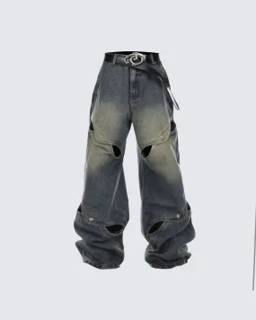 Futuristic Cut-Out Jeans