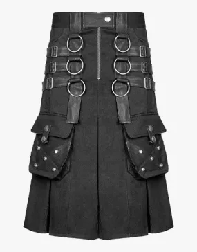 Gothic Black Utility Kilt