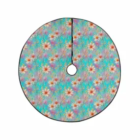 Green Floral  Christmas Tree Skirt