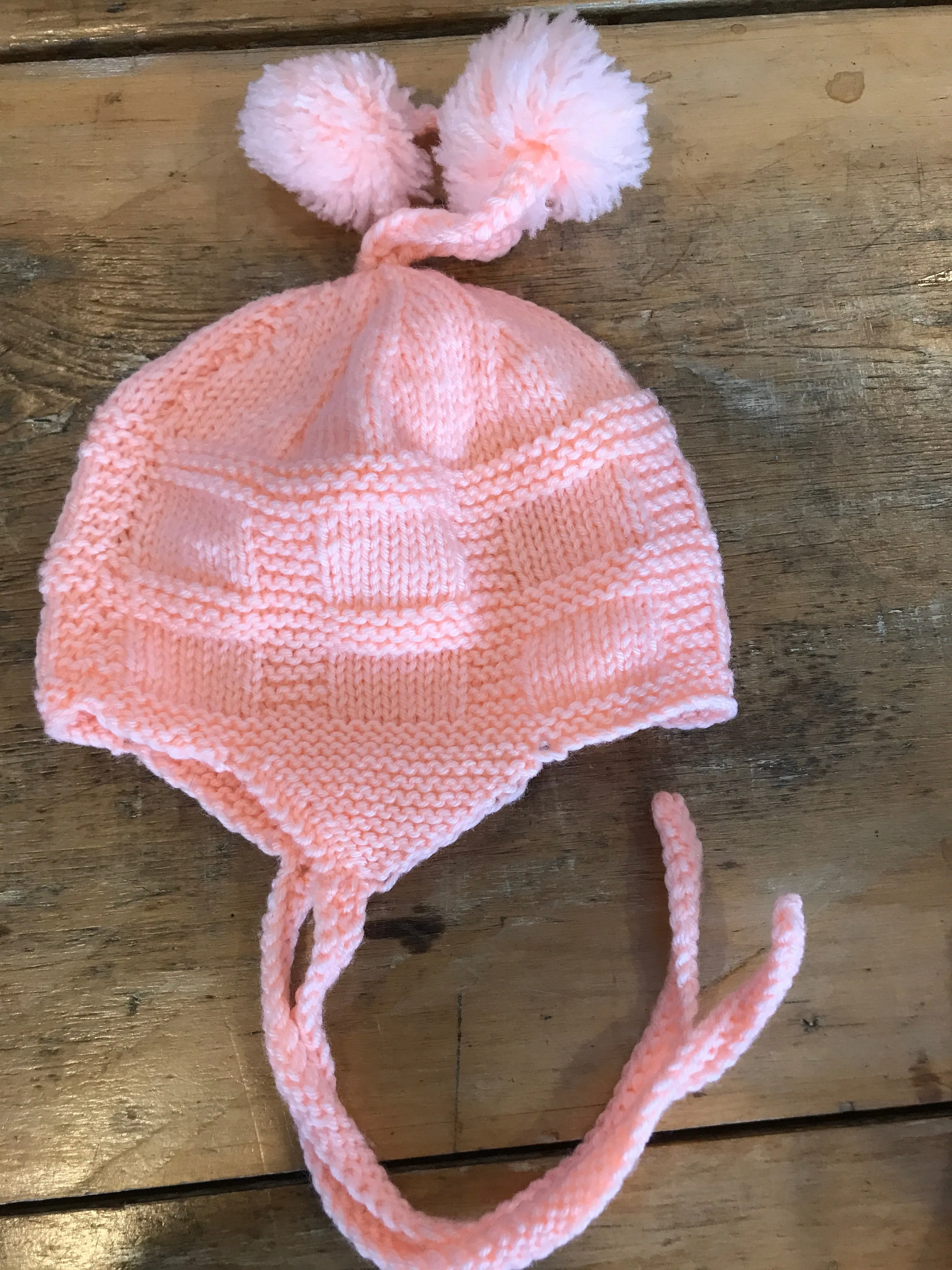 Handmade Knit 3 piece Peach Sweater Set