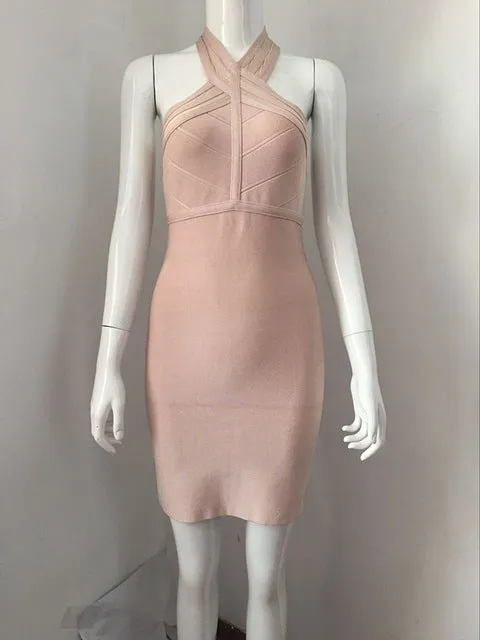 Hang Neck Mesh Sexy Lady Dress