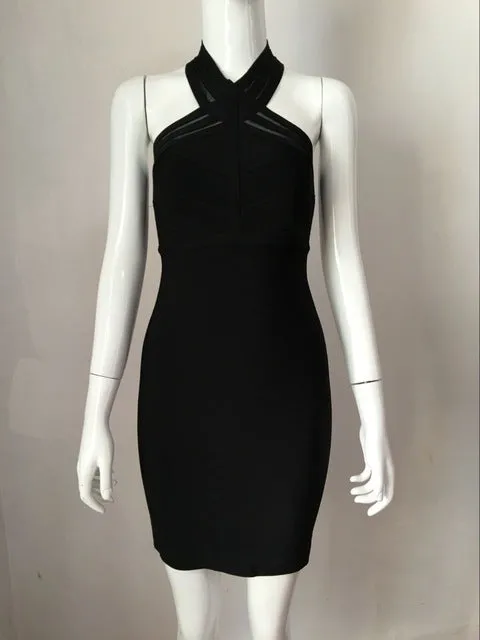 Hang Neck Mesh Sexy Lady Dress