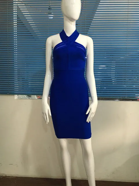 Hang Neck Mesh Sexy Lady Dress